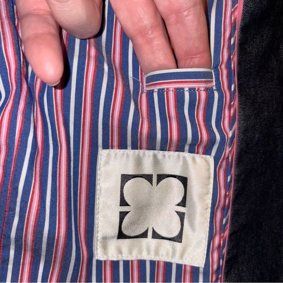 Liz Claiborne Denim Blazer with Red and Blue Striped Lining - Picture 5 of 9